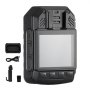 Kamera nasobna VEVOR 1440P HD, kamera nasobna z pamięcią 128 GB i nagrywaniem dźwięku i obrazu, wbudowana bateria 3500 mAh, 2,0-calowy ekran LCD, noktowizor w podczerwieni, wodoodporna kamera nasobna z GPS dla funkcjonariuszy organów ścigania