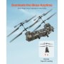 Helikopter zdalnie sterowany VEVOR, helikopter zdalnie sterowany 2,4 GHz, samolot zdalnie sterowany 3,5-kanałowy, 20 minut lotu, start/lądowanie jednym przyciskiem i światła LED, zabawka w kształcie samolotu dla dzieci w wieku od 8 lat