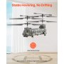 Helikopter zdalnie sterowany VEVOR, helikopter zdalnie sterowany 2,4 GHz, samolot zdalnie sterowany 3,5-kanałowy, 20 minut lotu, start/lądowanie jednym przyciskiem i światła LED, zabawka w kształcie samolotu dla dzieci w wieku od 8 lat