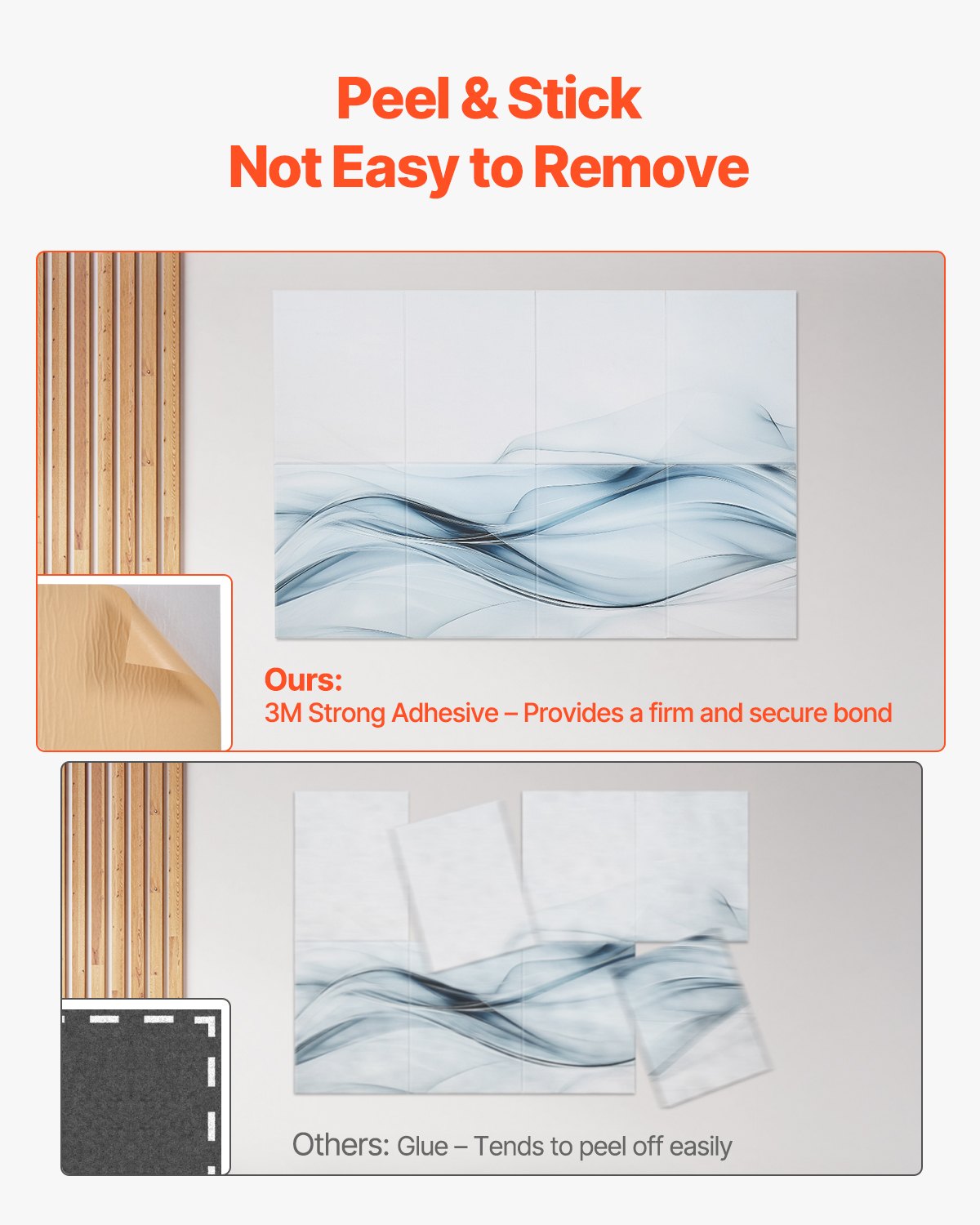 VEVOR 8-pack acoustic panels, 1200x800x10mm, acoustic wall panels, self-adhesive, sound-absorbing & sound-dampening panels for home, office, studio, playroom, theater, silk motif