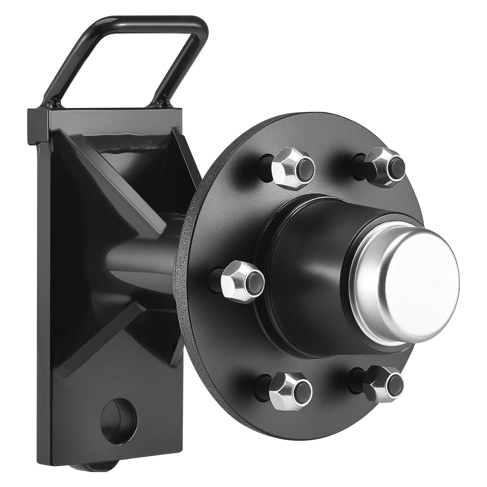 VEVOR Shipping Container Wheels 6-Lug Wheels Kit, Heavy Duty Shipping Container Axle with Ratchet Tie Down-Moves 6 m-12 m, Secure Transport for Dock, Warehouse, Construction Site, Black