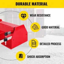 VEVOR Heavy Duty Cargo Lock Blokada kontenera ładunkowego 2 zamki 25-45cm Czerwony