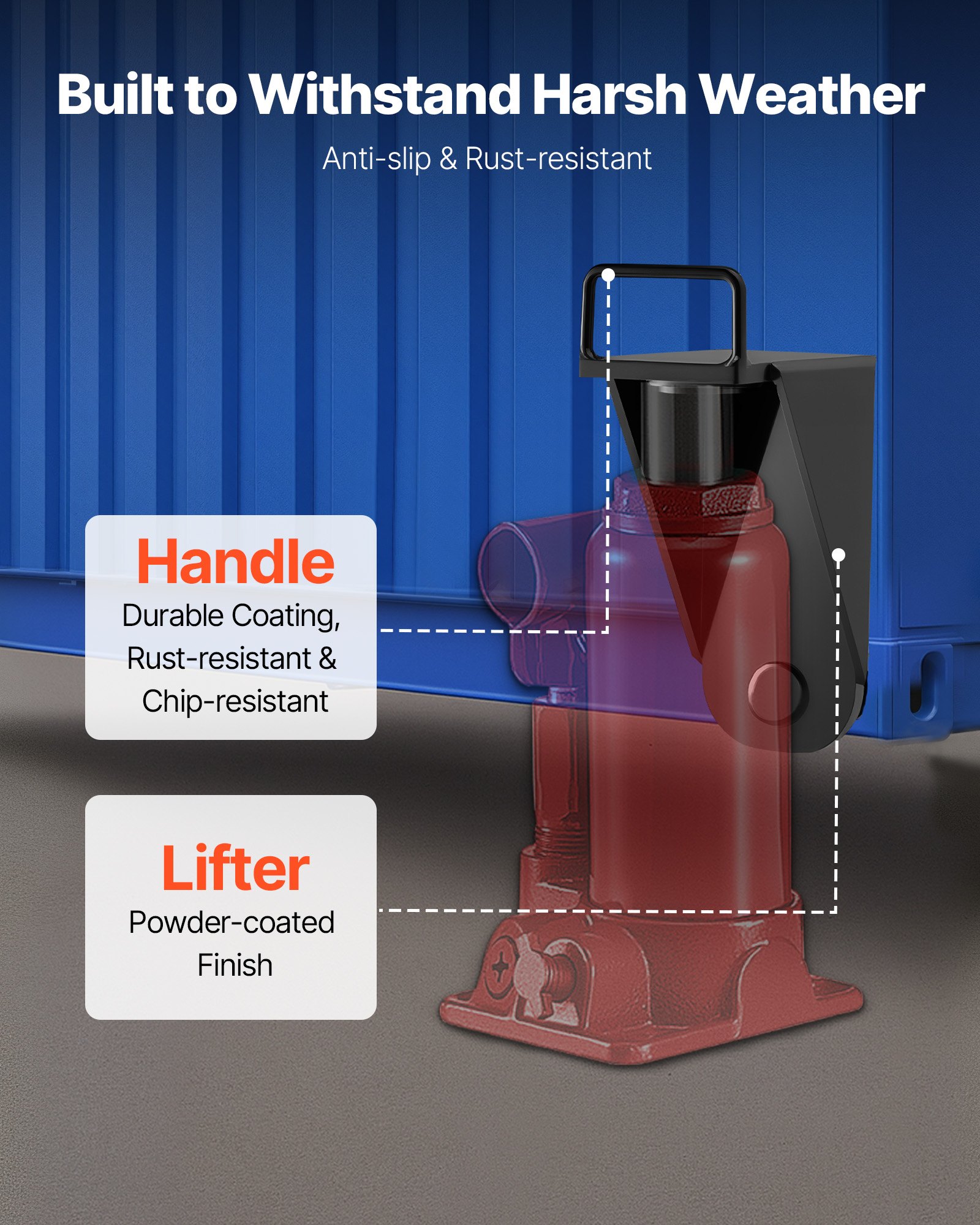 VEVOR Shipping Container Jack Lug with U-Shaped Handle, 1-Pack, Storage Leveler Booster Withstands Sun & Rain, Heavy Duty Container Jack Lug for Shipping Industry, Logistics, Warehouse Management