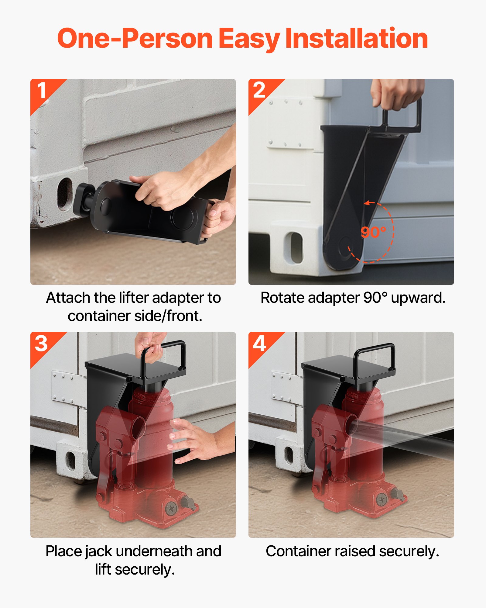 VEVOR Shipping Container Jack Lug with U-Shaped Handle, 1-Pack, Storage Leveler Booster Withstands Sun & Rain, Heavy Duty Container Jack Lug for Shipping Industry, Logistics, Warehouse Management