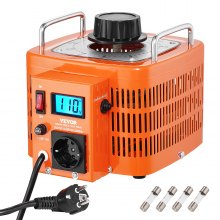 Automatyczny transformator napięcia VEVOR 3000VA, 10 A, wejście 230 V, wyjście 0-300 V, regulator napięcia AC, z wyświetlaczem LCD, 4 dodatkowe bezpieczniki
