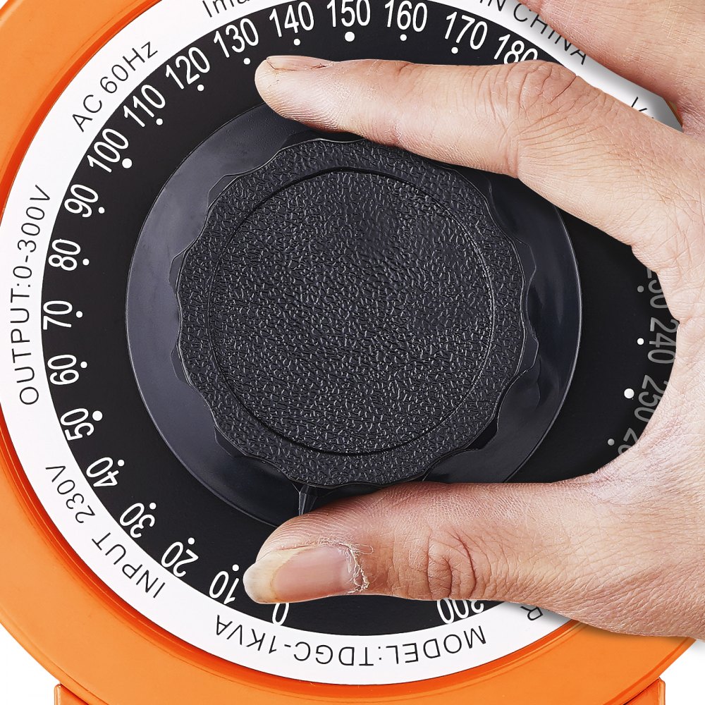 Transformator napięcia zmiennego VEVOR 1000VA, 3,3 A, wejście 230 V, wyjście 0-300 V, zasilacz regulatora napięcia prądu przemiennego, z 4 dodatkowymi bezpiecznikami, do domu, przemysłu i biura