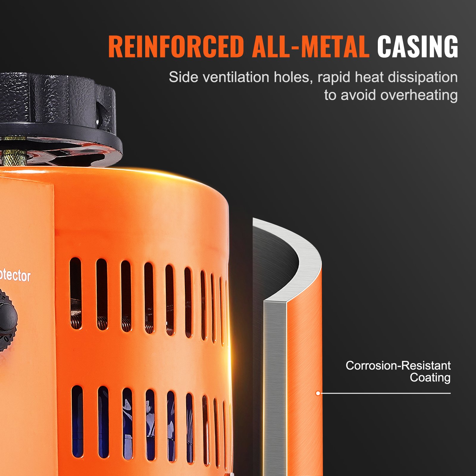 Transformator napięcia zmiennego VEVOR 1000VA, 3,3 A, wejście 230 V, wyjście 0-300 V, zasilacz regulatora napięcia prądu przemiennego, z 4 dodatkowymi bezpiecznikami, do domu, przemysłu i biura