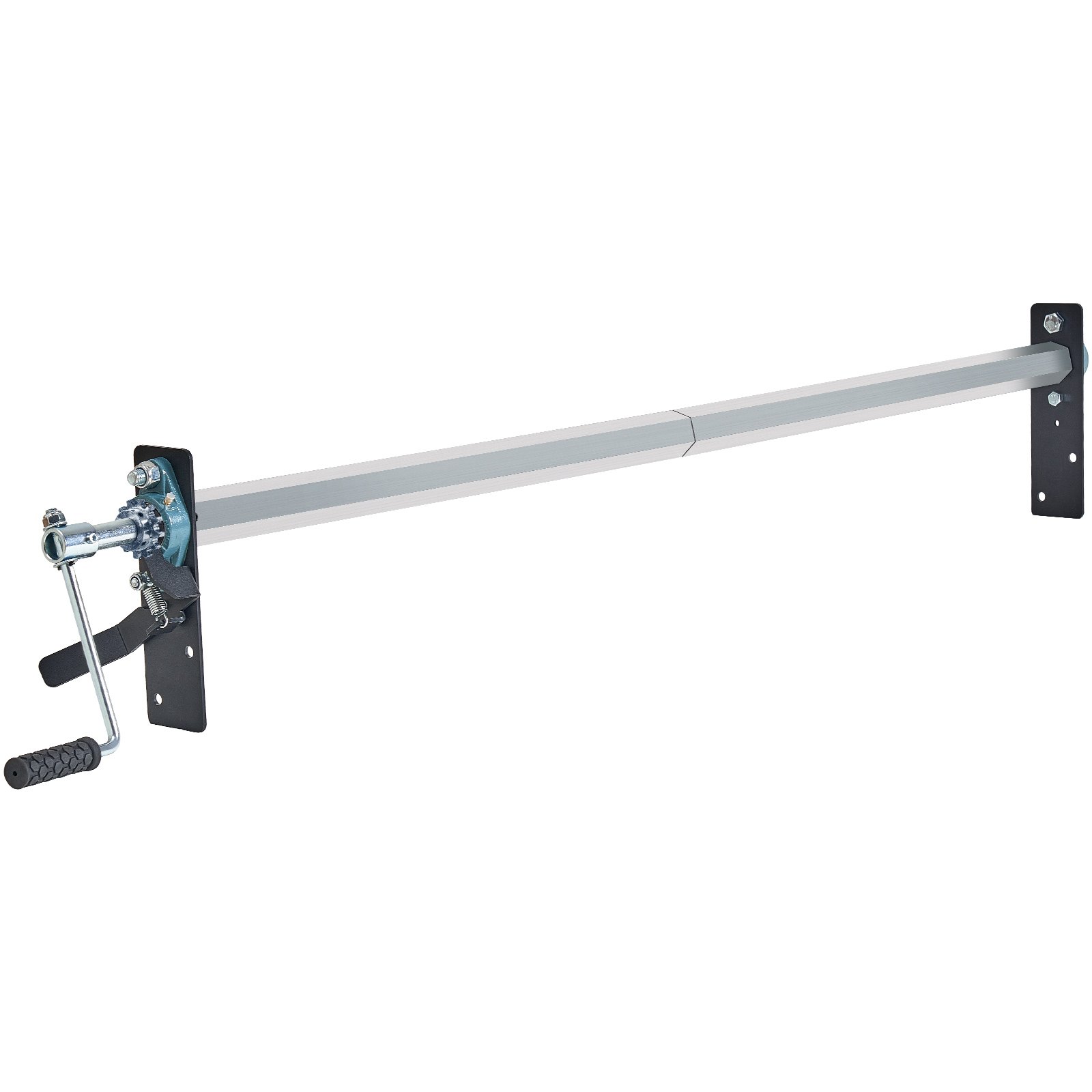 Zestaw rolek do plandek VEVOR z korbą ręczną, szerokość od 64" do 104", aluminiowa rolka do plandek z ręczną regulacją na poziomie kabiny, przeznaczona do wywrotek, z 7-calowym uchwytem gąbkowym, idealna do wywrotek i przyczep