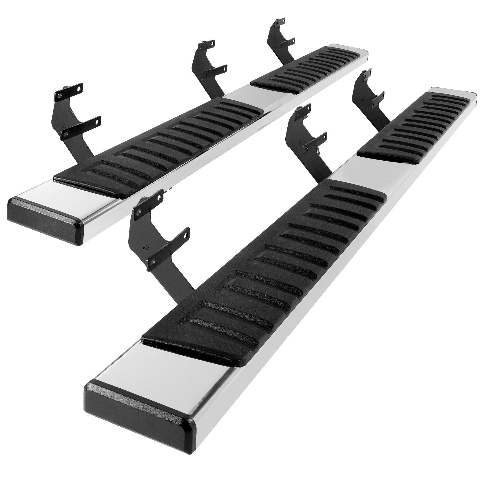 6-calowe stopnie boczne VEVOR kompatybilne z modelami Ford F150 Crew Cab z lat 2015–2023/Ford F-250 F-350 Super Duty Crew Cab z lat 2017–2023, stopnie boczne ze stali nierdzewnej 201, udźwig 227 kg, 2-częściowe