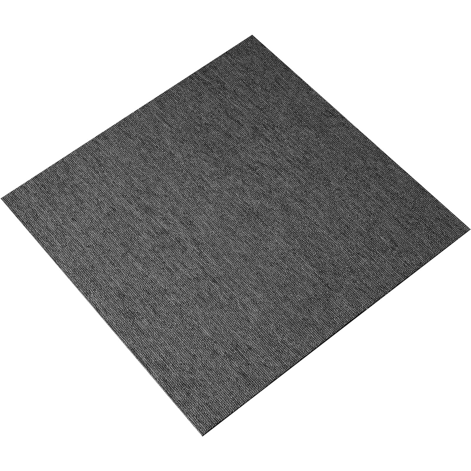VEVOR Carpet Tiles, 500 x 500 x 5 mm, Carpet with Attached Padding, Soft Padded Carpet Tiles, Easy DIY Installation for Bedrooms and Living Rooms (20 Pieces, Dark Grey)