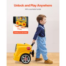 VEVOR Motor Toy 60-elementowy zestaw do naprawy samochodów dla dzieci Mechanik Ciężarówka Żółty