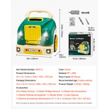 VEVOR Motor Toy 60-elementowy zestaw do naprawy samochodów dla dzieci Mechanik Ciężarówka Zielony