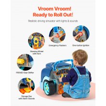 VEVOR Motor Toy 60-elementowy zestaw dziecięcy Mechanik samochodowy Zestaw naprawczy Ciężarówka niebieski