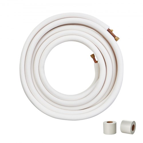 VEVOR 3/8 "x 5/8" x 50 stóp Mini zestaw linek dzielonych izolowane rury miedziane AC bezkanałowe