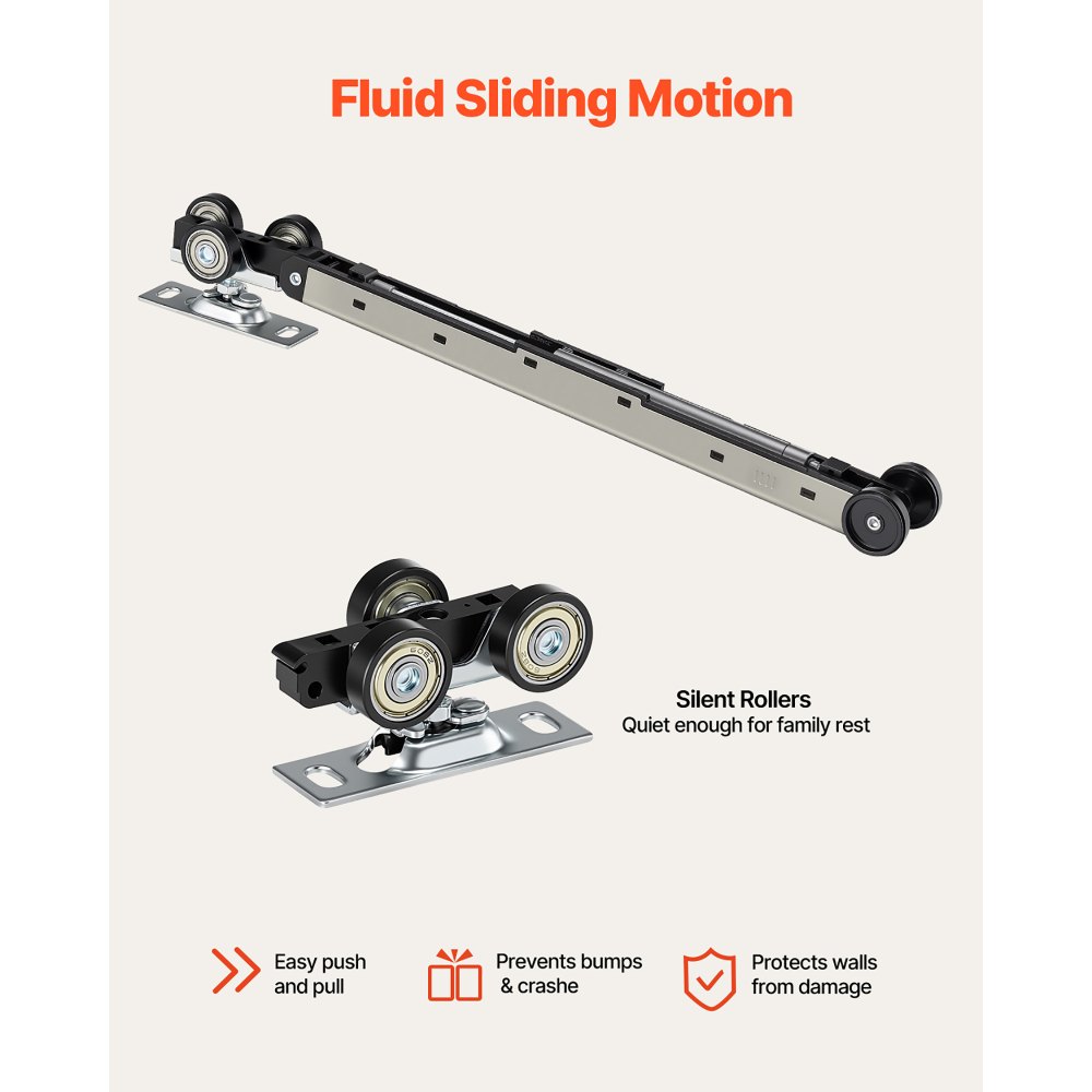 Drzwi przesuwne VEVOR (765 x 2035 mm) 5-częściowe, pojedyncze drzwi przesuwne ze szkła matowego z zestawem okuć, panel drzwi przesuwnych z litego drewna i płyty MDF z wodoodporną powierzchnią do sypialni i gabinetu kuchennego