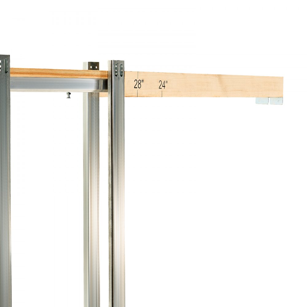Drzwi przesuwne VEVOR (915 x 2035 mm) 5-częściowe, pojedyncze drzwi przesuwne ze szkła matowego z zestawem okuć, panel drzwi przesuwnych z litego drewna i płyty MDF z wodoodporną powierzchnią do sypialni, kuchni i biura domowego
