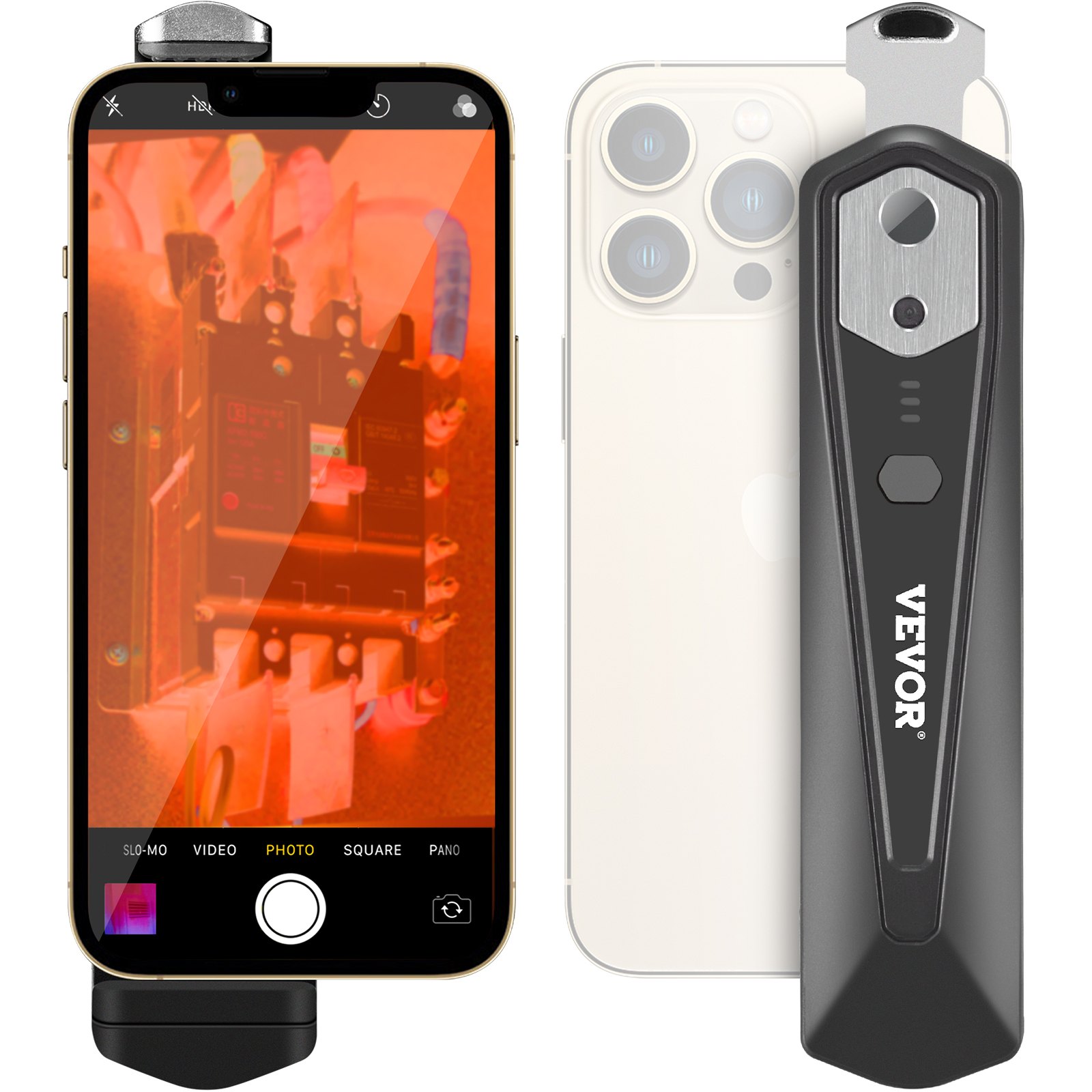 VEVOR thermal imaging camera for Android and iOS, wireless infrared thermal imaging camera with 256 x 192 IR resolution, Wi-Fi and visual camera with 25 Hz refresh rate for smartphones