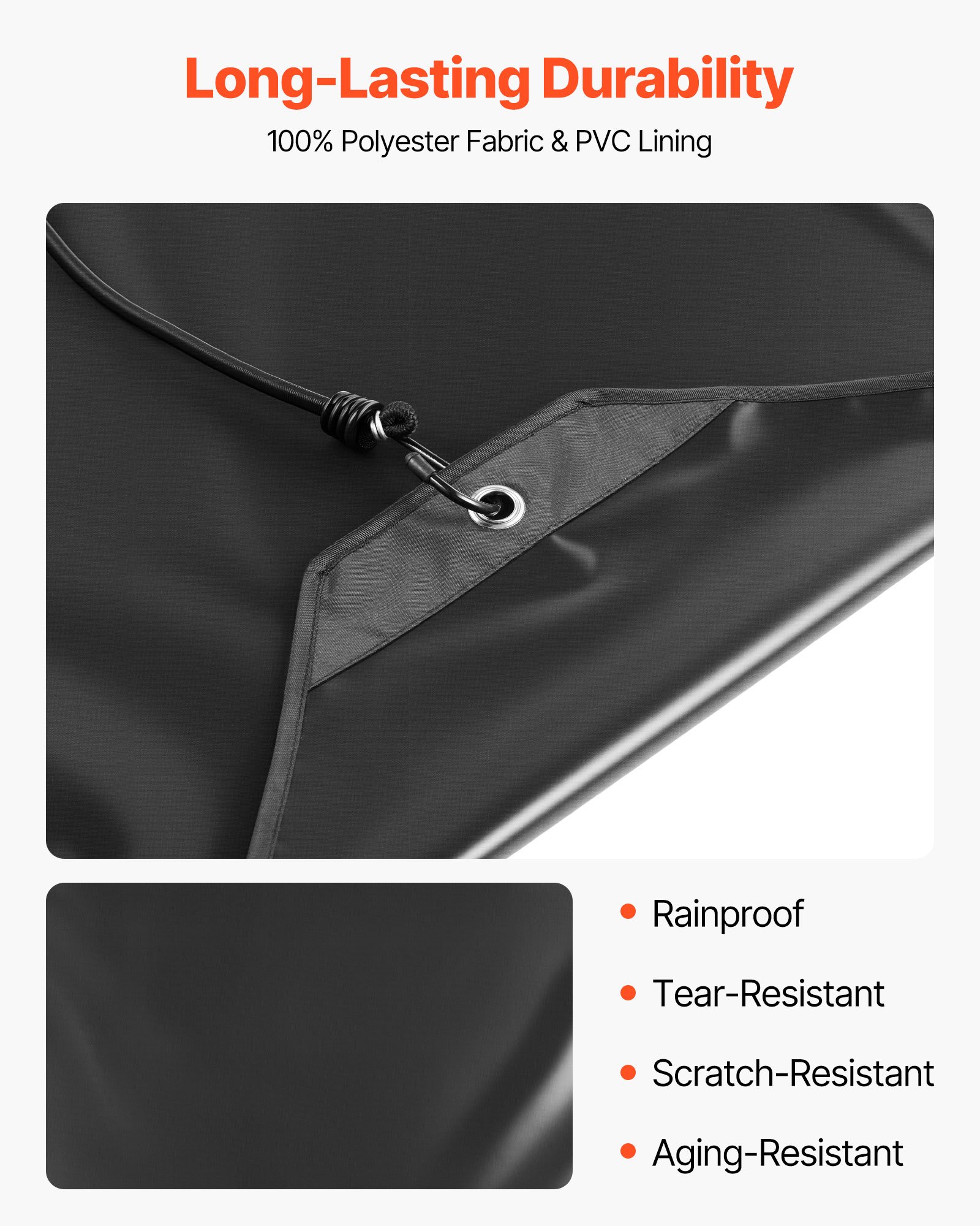 Pokrowiec na klimatyzator zewnętrzny VEVOR, 710 x 710 mm, pokrowiec na klimatyzator, tkanina 100% poliester, pokrowiec ochronny, przeciwdeszczowy, do użytku na zewnątrz, całoroczny, czarny