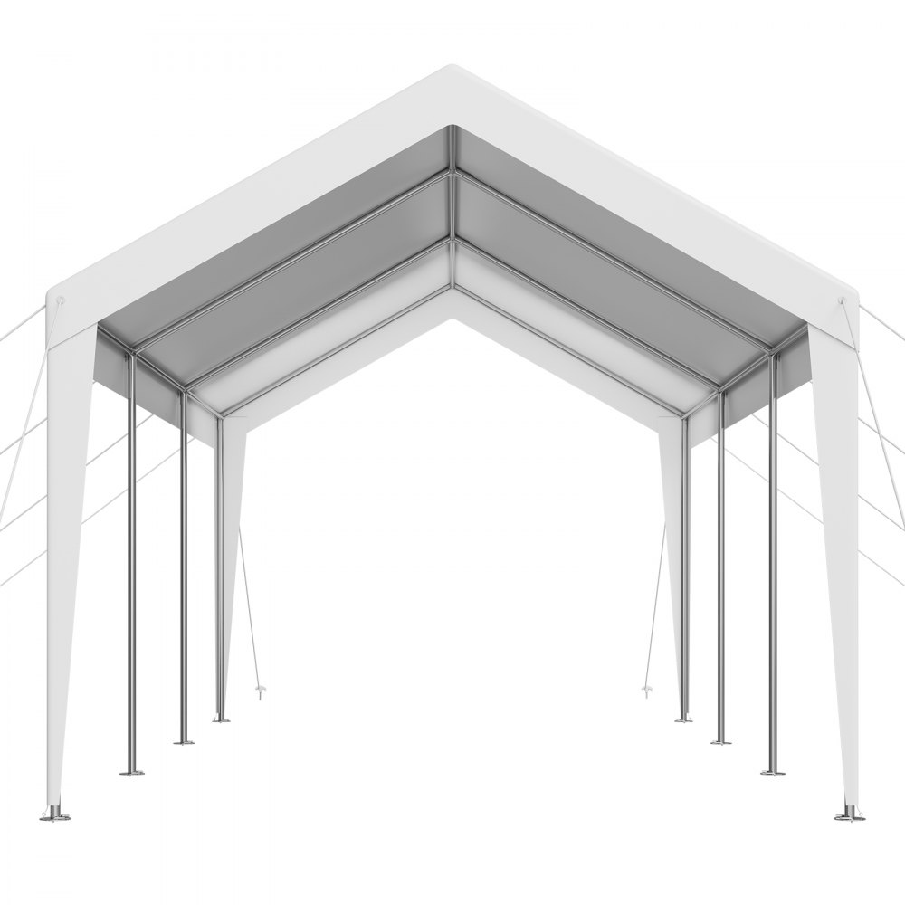 VEVOR Carport, 3,05 x 6,09 x 2,87 m, namiot garażowy, ocynkowana wiata samochodowa, odporna na promieniowanie UV, całoroczna ochrona, schowek na samochód, łódź, motocykl, biały