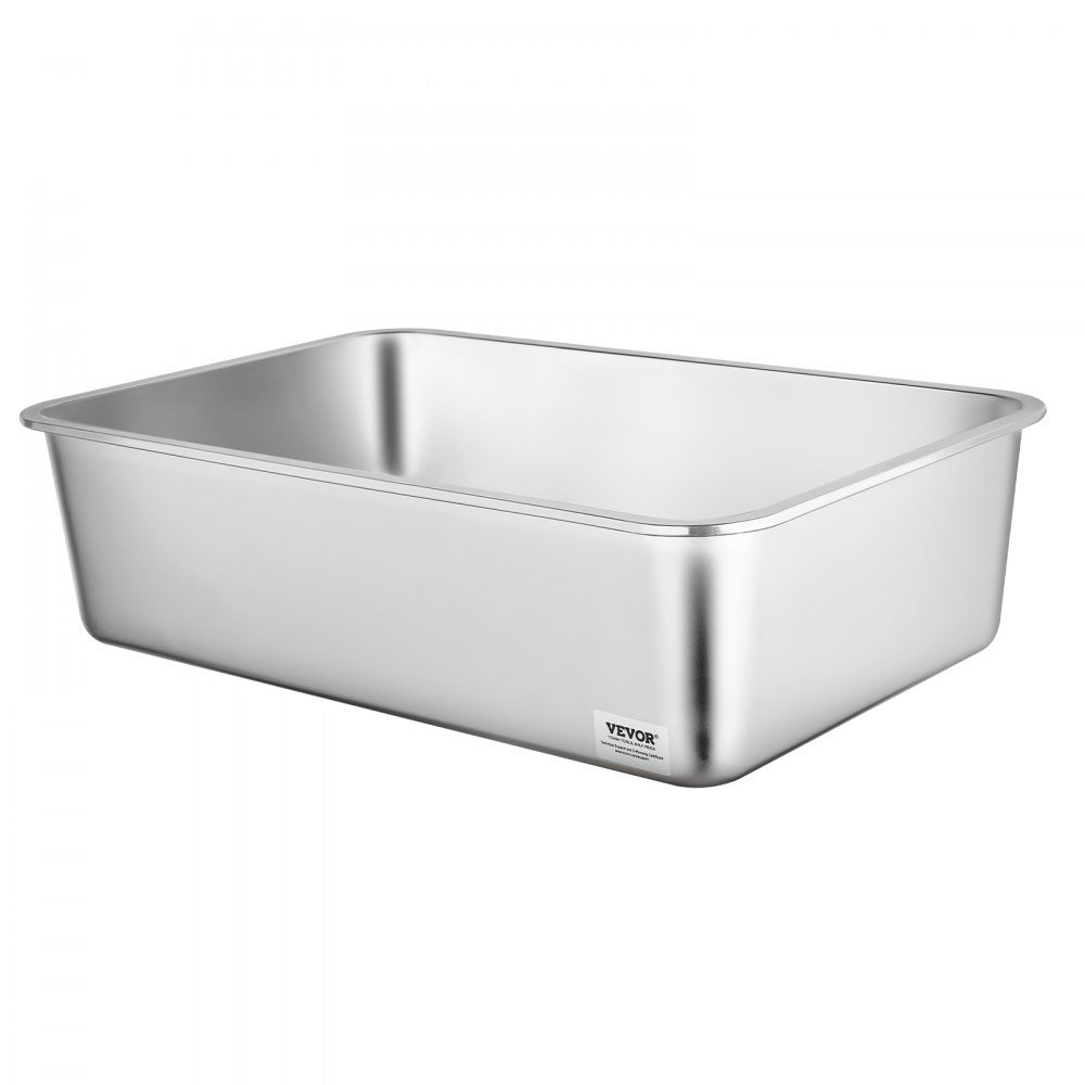 Zestaw kuwet dla kota VEVOR 2 szt., 600 x 400 x 150 mm, XL, bardzo duża, stalowa kuweta dla kota z łopatką, szeroką podstawą filtra i wysokim rantem, bezzapachowa, bezzapachowa kuweta dla dużych kotów