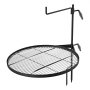 VEVOR Obrotowy grill ogniskowy z rusztem ze stali węglowej o średnicy 62 cm, regulowany na wysokość obrotowy grill ze stojakiem, obrotowy grill zewnętrzny na otwarty ogień, kempingowy i ogrodowy, czarny