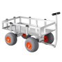 VEVOR składany wózek wędkarski, wózek o udźwigu 159 kg, z 4 oponami pneumatycznymi PU do jazdy w każdym terenie, wózek transportowy z aluminiową ramą i 6 uchwytami na wędki, wielofunkcyjny wózek transportowy na ryby, kemping i plażę