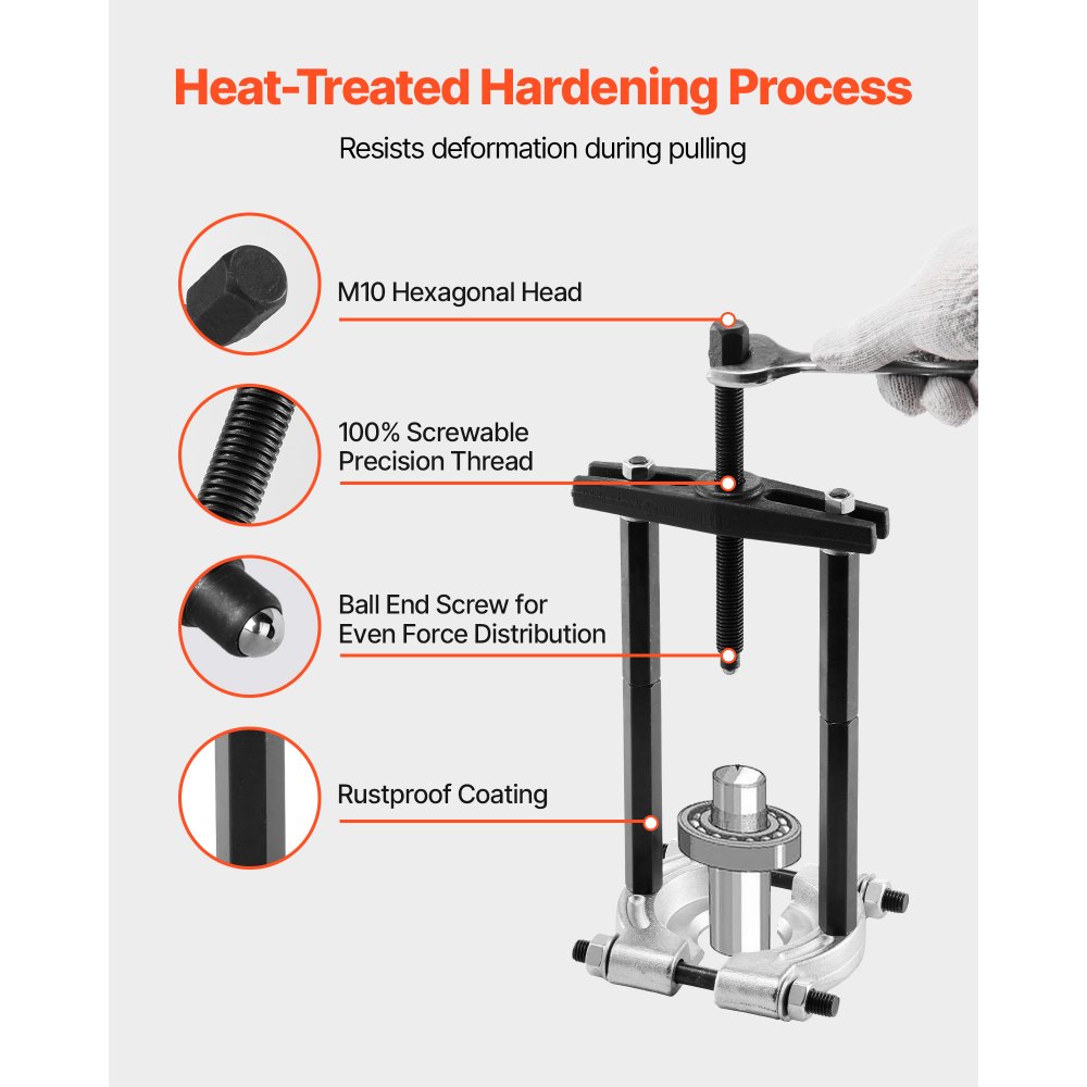 Zestaw ściągaczy łożysk VEVOR, 14 elementów, 5-tonowy separator łożysk, zestaw do demontażu łożysk zębatych ze szczękami 2/2,8 cala, zestaw wytrzymałych narzędzi do rozdzielania łożysk z zestawem ściągaczy obudów
