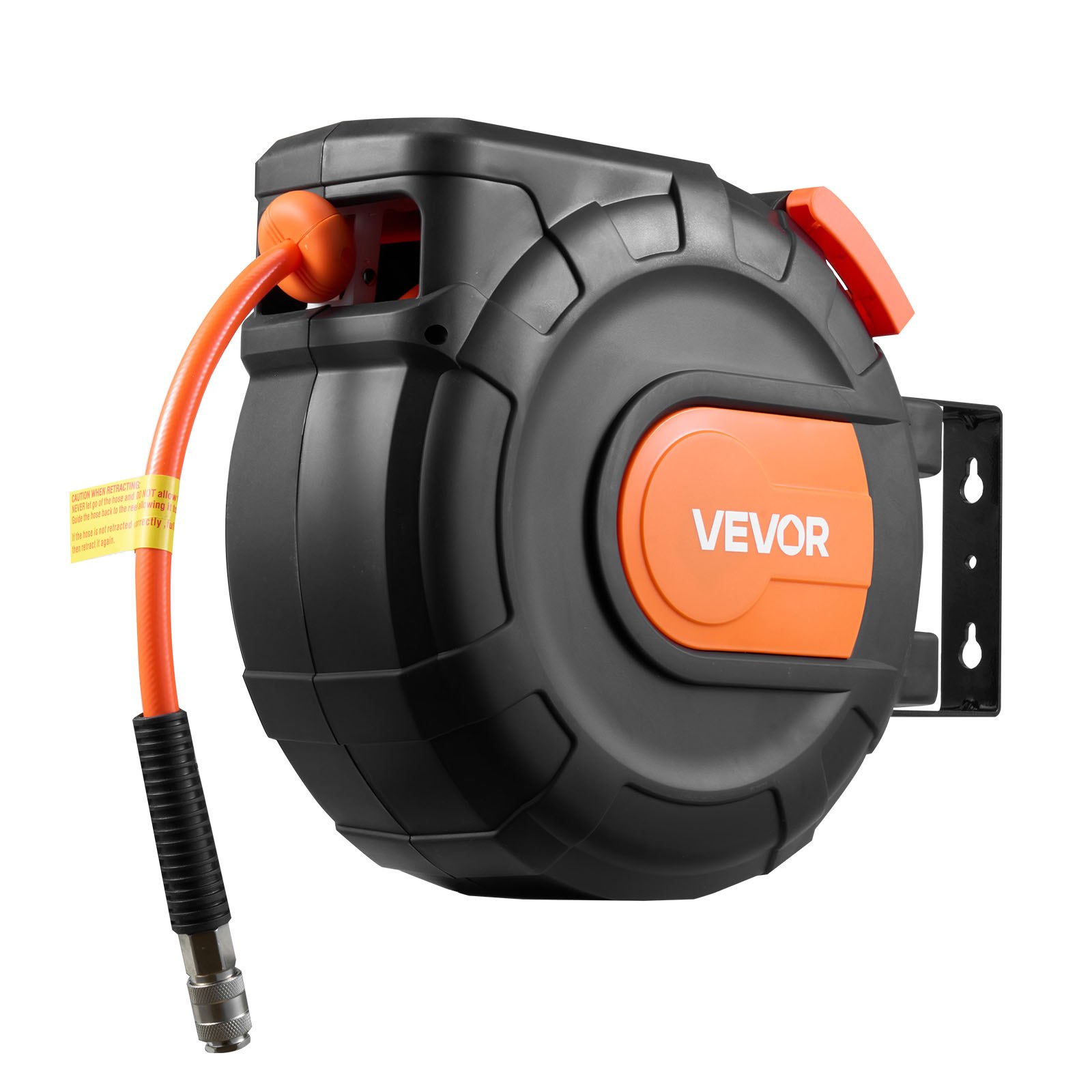 Bęben na wąż sprężonego powietrza VEVOR, wąż PVC 9,5 mm x 15 m, 20 barów, zamknięty bęben na wąż z automatycznym zwijaniem i 1-metrowym kablem zasilającym, obrotowy uchwyt sufitowy/ścienny 180°