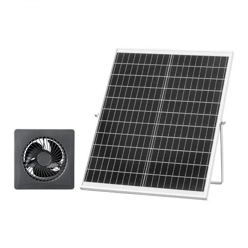 Wentylator solarny VEVOR 25 W, panel słoneczny 12 V z pojedynczym wentylatorem, maks. 2030 obr./min, przepływ powietrza 374 m³/h, wentylator wyciągowy zasilany energią słoneczną o prędkości 4,3 m/s do małych kurników i szklarni