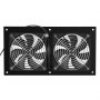 VEVOR Solar Powered Fan, 15W Solar Panel with 2 Fans, Adjustable Solar Panel Angle, 2668 RPM High-Speed, Flexible Installation, Fast Air Exchange for Greenhouse, Grow Tents, Chicken Coops, Shelters