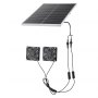 VEVOR Solar Powered Fan, 30W Solar Panel with 2 Fans, Adjustable Solar Panel Angle, 2668 RPM High-Speed, Flexible Installation, Fast Air Exchange for Greenhouse, Grow Tents, Chicken Coops, Shelters
