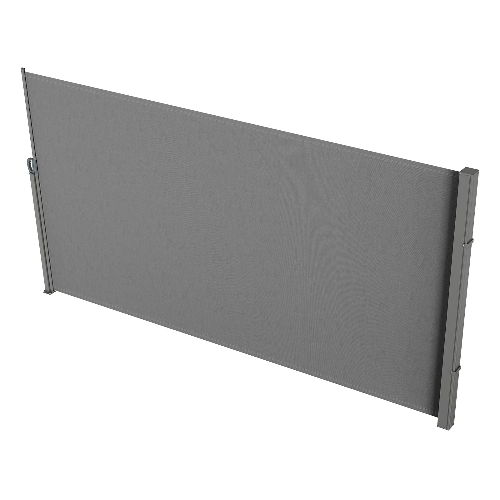 Markiza boczna VEVOR 160 x 300 cm Markiza ścienna boczna Wykonana z tkaniny poliestrowej 180 g/m² z powłoką poliuretanową Markiza z uchwytem chowanym i mechanizmem sprężynowym Ekran prywatności na balkony i dziedzińce Szary