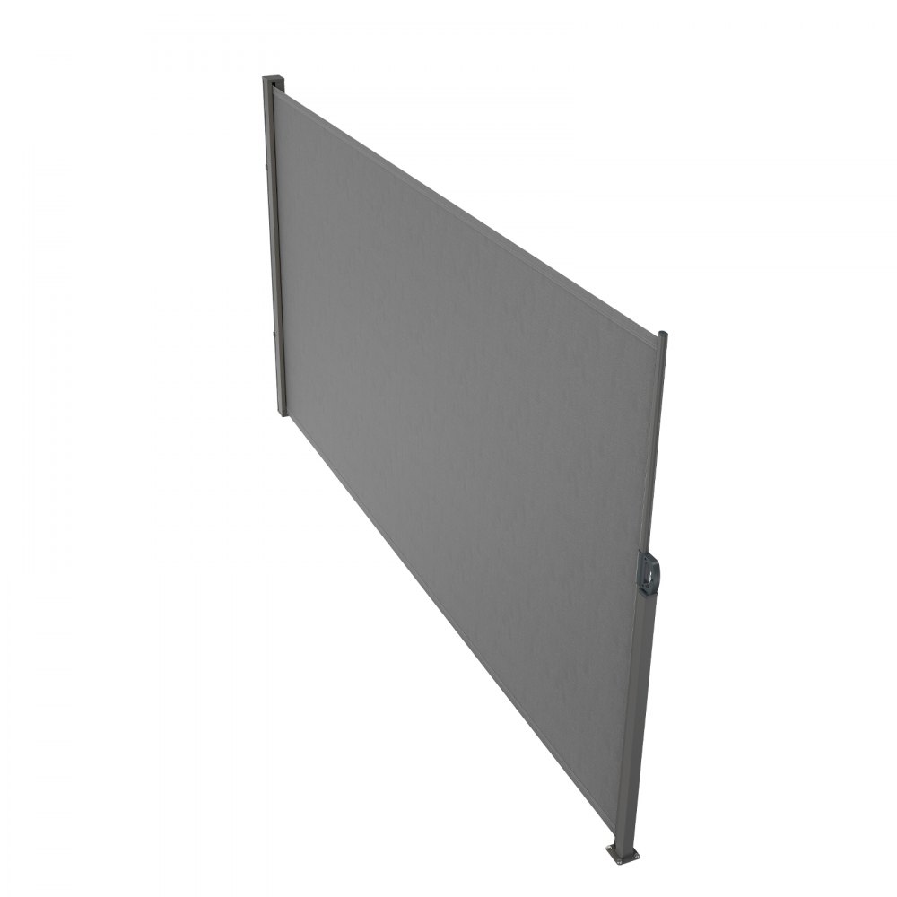 Markiza boczna VEVOR 180 x 350 cm Markiza ścienna boczna Wykonana z tkaniny poliestrowej 180 g/m² z powłoką poliuretanową Markiza z uchwytem chowanym i mechanizmem sprężynowym Ekran prywatności na balkony i dziedzińce Szary