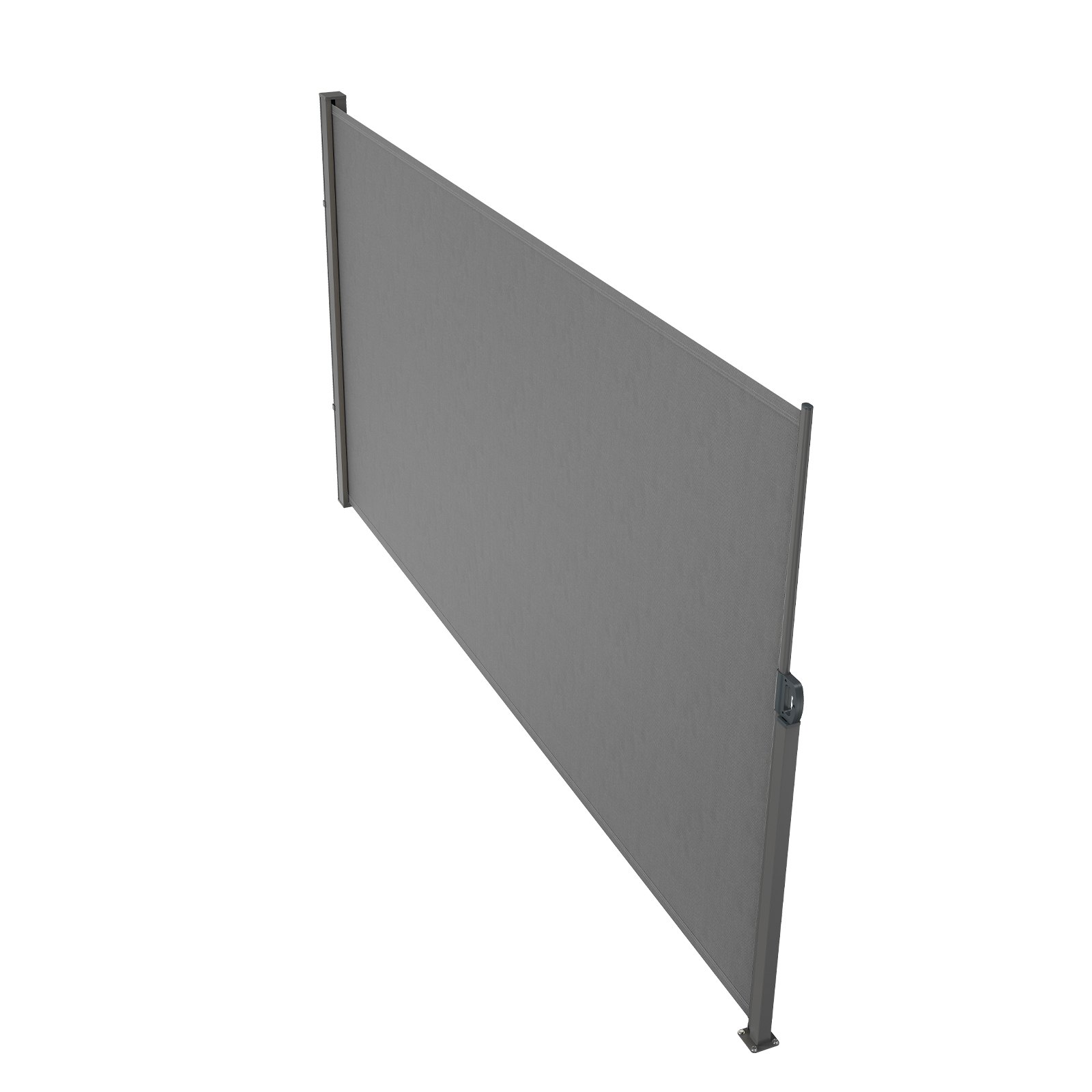 Markiza boczna VEVOR 180 x 350 cm Markiza ścienna boczna Wykonana z tkaniny poliestrowej 180 g/m² z powłoką poliuretanową Markiza z uchwytem chowanym i mechanizmem sprężynowym Ekran prywatności na balkony i dziedzińce Szary