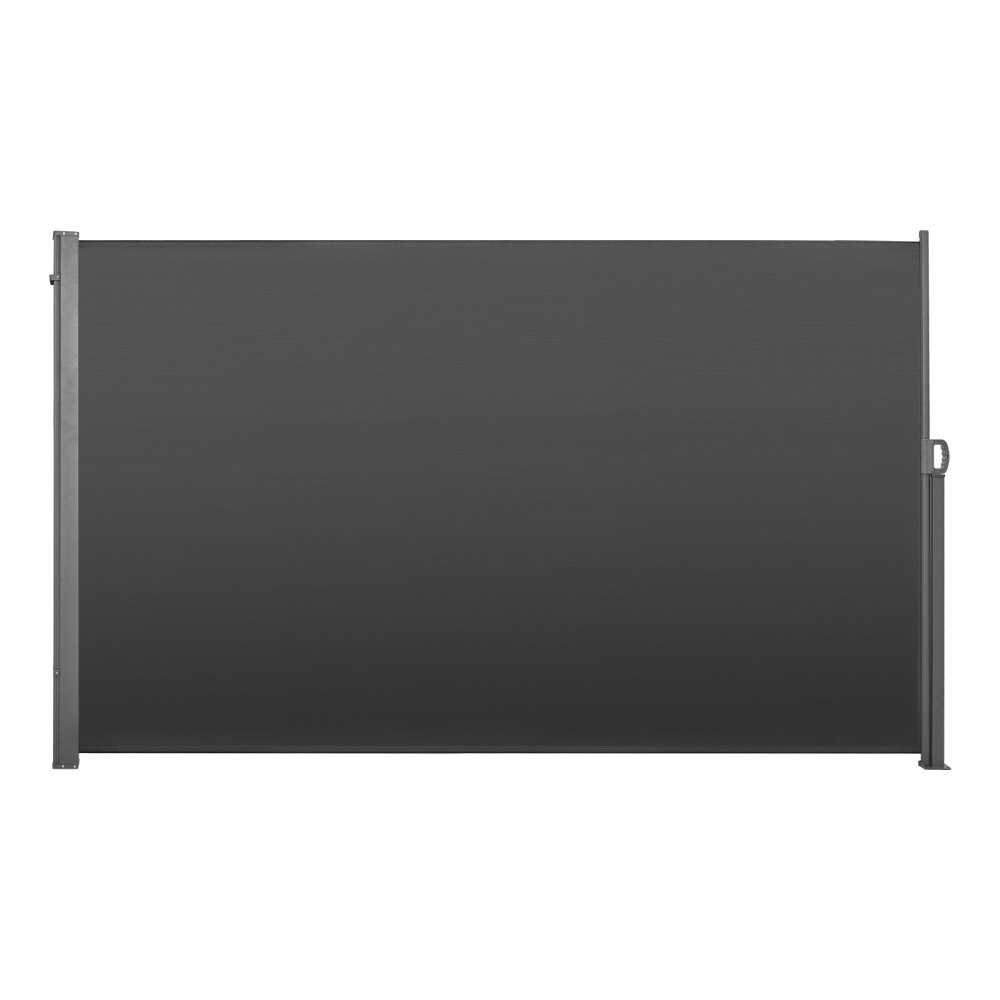 VEVOR Retractable Side Awning, 185 x 420 cm Patio Retractable Side Screen with 180 g/m² Polyester Fabric, Waterproof Sunshade Outdoor Privacy Screen Room Divider for Garden, Balcony, Pools, Deck, Gray