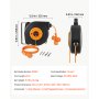 Bęben kablowy VEVOR 20 m, 3000 W, automatyczny, 16 AWG/3-żyłowy, do montażu na suficie/ścianie, 3 gniazda, zabezpieczenie przed przegrzaniem 56°C, podświetlane potrójne gniazdo, z uchwytem obrotowym 180°