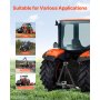 VEVOR 3-punktowy zaczep z 2-calowym odbiornikiem, 3-punktowy zaczep, adapter zaczepu ciągnika o udźwigu 6000 funtów, kompatybilny z Kubota, Mahindra, John Deere, Massey Ferguson, 20" x 22" x 5,1