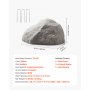 VEVOR Cover Rock, sztuczna skała pokrywająca do użytku na zewnątrz, wygląd kamienia ogrodowego, lekka i odporna na warunki atmosferyczne sztuczna skała do zagospodarowania terenu, dekoracja ogrodowa, domek transformatorowy, ciemnoszary, rozmiar M