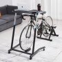 VEVOR Stolik rowerowy stacjonarny, składany, regulowany, do trenażera rowerowego i bieżni, z blokowanymi kółkami, antypoślizgowy stół fitness z wieloma otworami na trenażer rowerowy i kierownicę