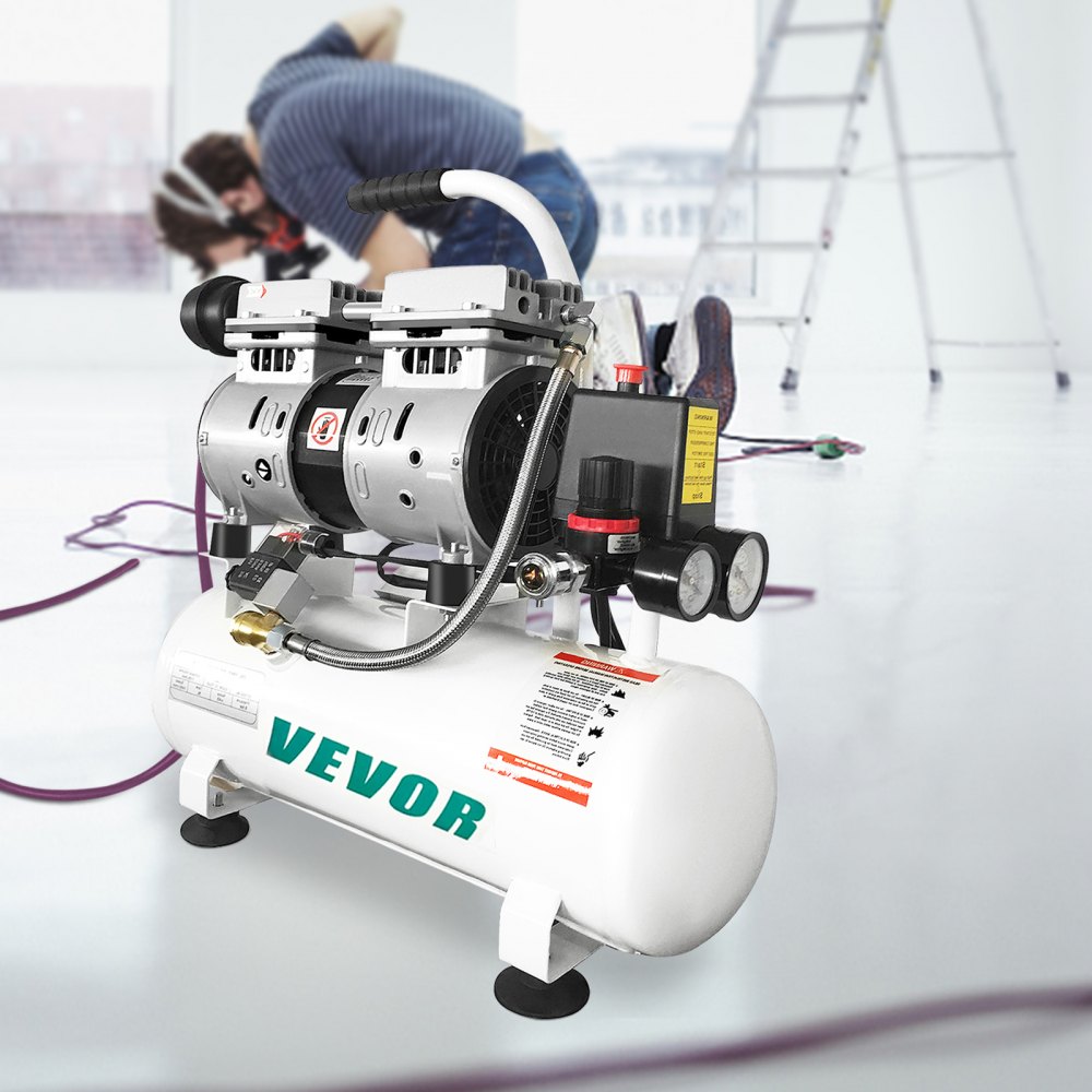 Whisper Compressor Bezolejowa sprężarka powietrza Kocioł sprężonego powietrza 9L Cichy