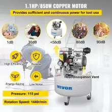 Whisper Compressor Bezolejowa sprężarka powietrza Kocioł sprężonego powietrza 30L Cichy