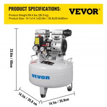 Whisper Compressor Bezolejowa sprężarka powietrza Kocioł sprężonego powietrza 30L Cichy