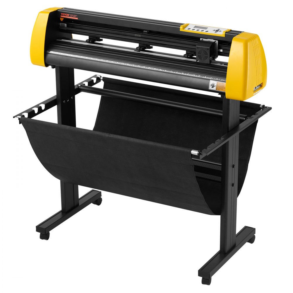 Maszyna do cięcia winylu VEVOR, ploter tnący z maks. podajnikiem papieru 870 mm, automatyczna drukarka ekranowa LCD do cięcia konturowego z podstawą o regulowanej mocy i prędkości