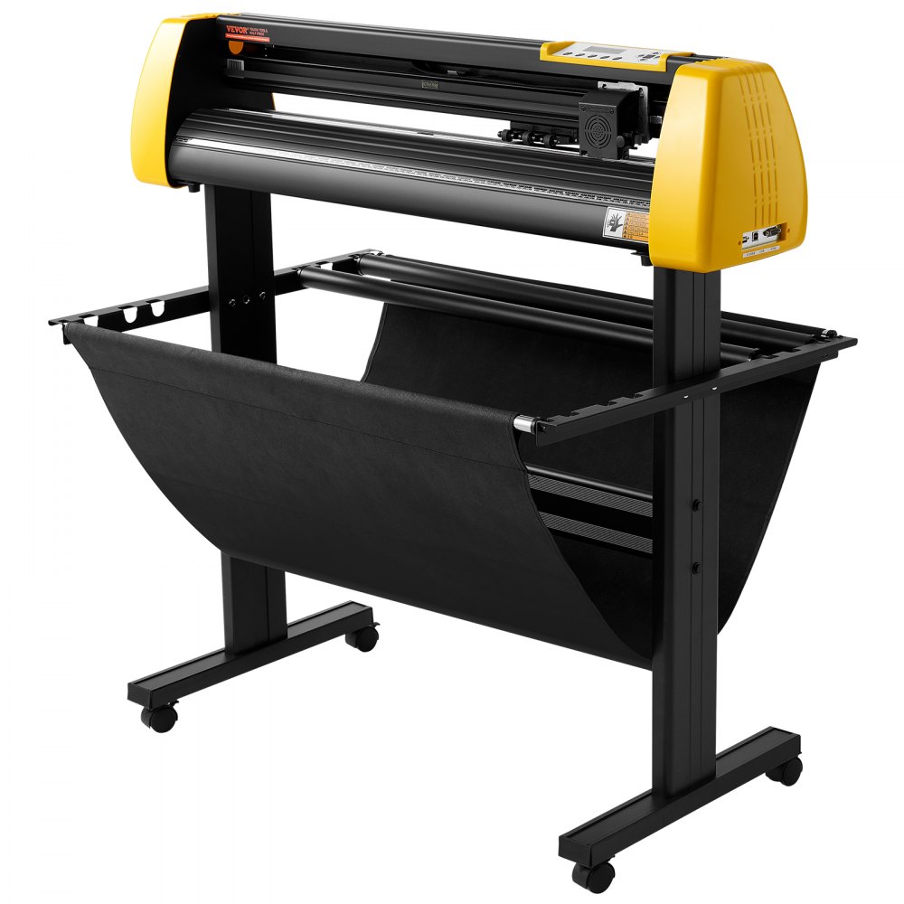 Maszyna do cięcia winylu VEVOR, ploter tnący z maks. podajnikiem papieru 870 mm, automatyczna drukarka ekranowa LCD do cięcia konturowego z podstawą o regulowanej mocy i prędkości