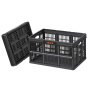 VEVOR Plastic Collapsible Storage Bins, 45L 3 Packs, Stackable Folding Storage Crates with Handles, Holds 15 kg Per Bin, Foldable Heavy Duty Containers, Space-Saving Baskets, for Home Organizing
