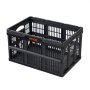 VEVOR Plastic Collapsible Storage Bins, 45L 3 Packs, Stackable Folding Storage Crates with Handles, Holds 15 kg Per Bin, Foldable Heavy Duty Containers, Space-Saving Baskets, for Home Organizing