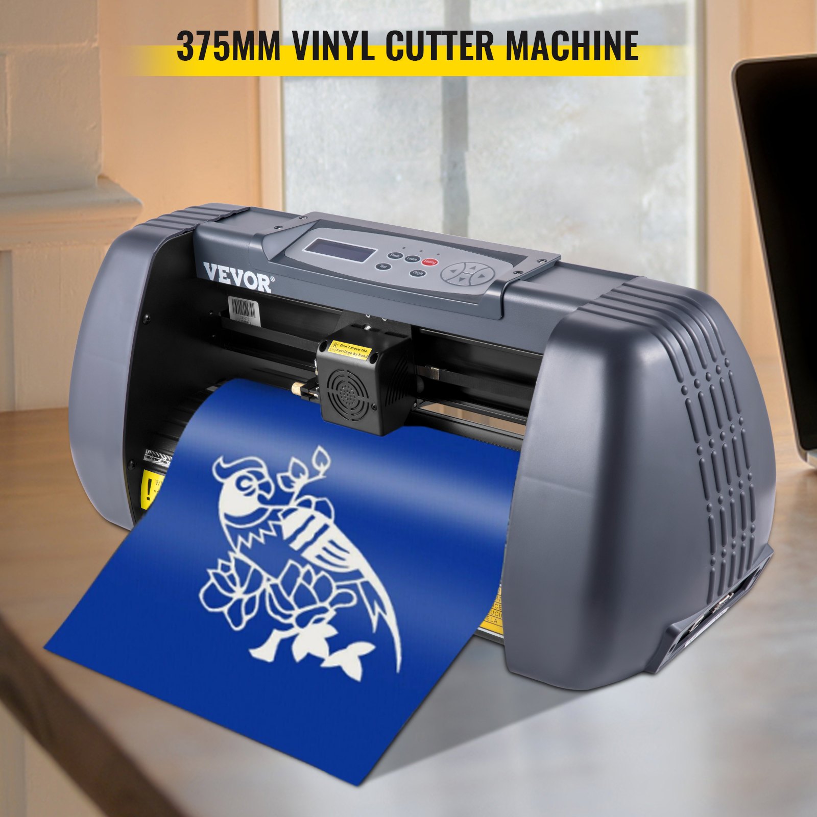 VEVOR Maszyna do Cięcia winylu, Drukarka Winylowa 375 mm, 16 MB Maksymalny Podajnik Papieru, 14-Calowa Drukarka Ploterowa z Regulowaną Siłą i Prędkością, Maszyna do Cięcia Winylu do Tworzenia Znaków