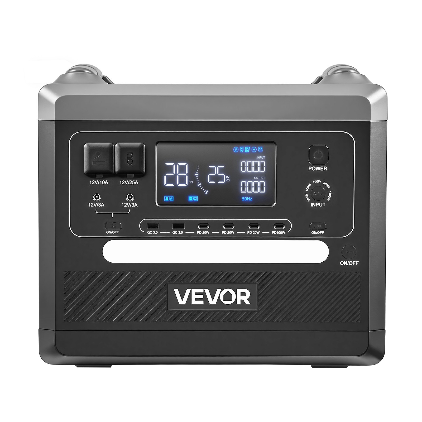 VEVOR Przenośna elektrownia, generator słoneczny o mocy 2400 W i pojemności 2160 Wh z 10 wyjściami i regulowaną mocą wejściową, rozszerzalny akumulator LiFePO4 do użytku w domu, na kempingu i w kamperze (panel słoneczny NIE jest dołączony)