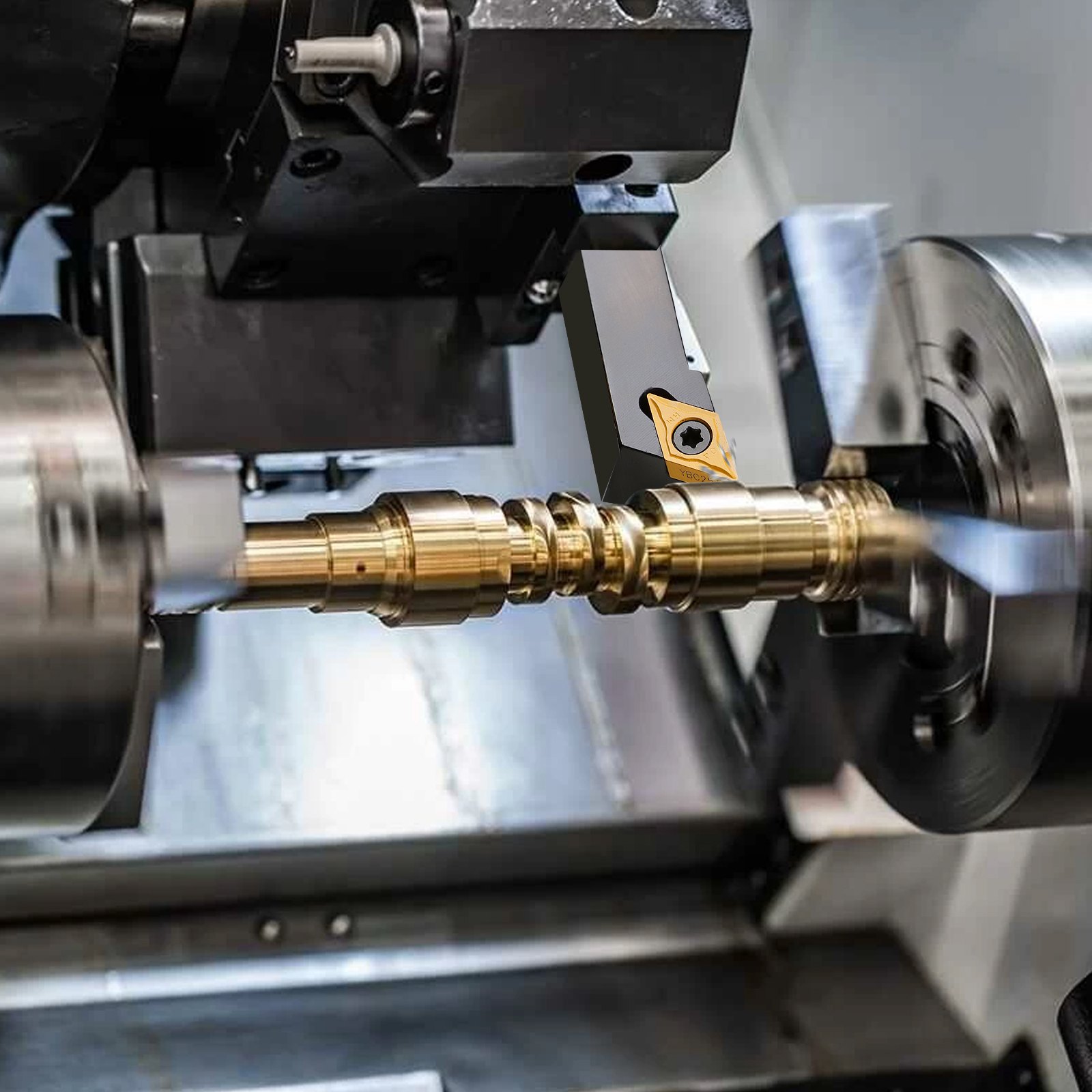 VEVOR 7 szt. uchwytów na płytki wymienne 3/8" Narzędzia skrawające CNC do toczenia metalu o dużej wytrzymałości z płytkami z węglika spiekanego powlekanymi cyną, obudowa aluminiowa do toczenia, rowkowania i gwintowania