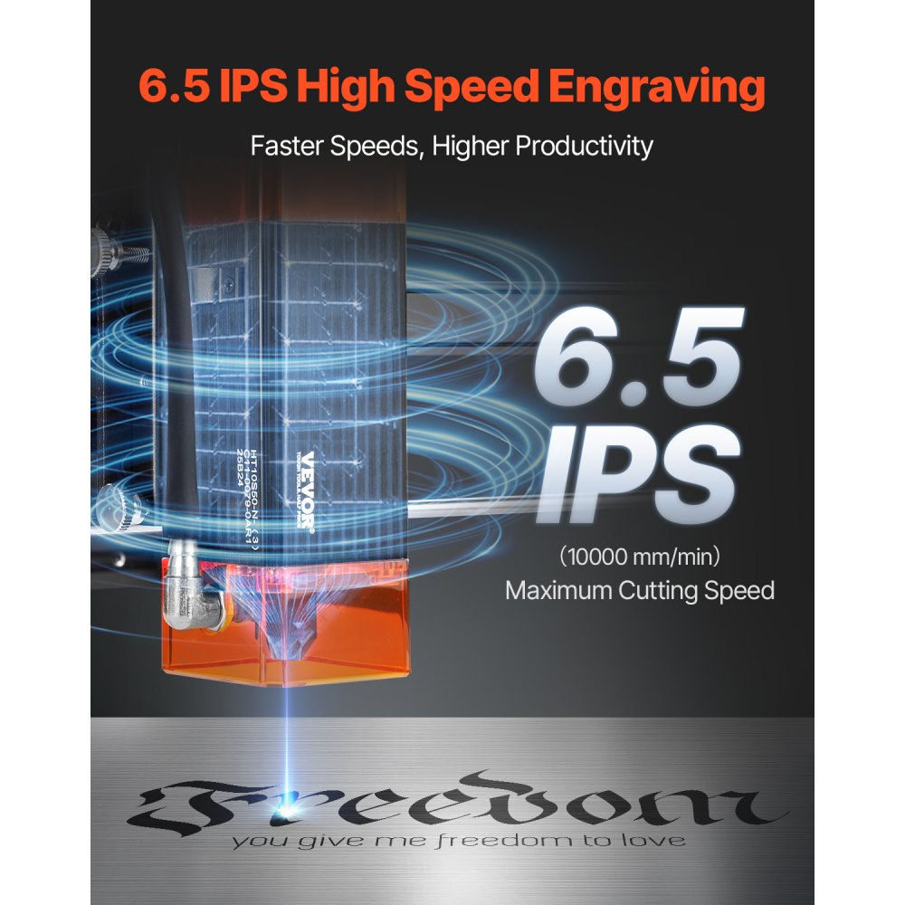 Grawerka laserowa VEVOR, moc 10 W, maszyna do grawerowania laserowego, obszar roboczy 38 x 40 cm, prędkość ruchu 10000 mm/min, punkt ściskany z ochroną oczu, do drewna i niektórych metali